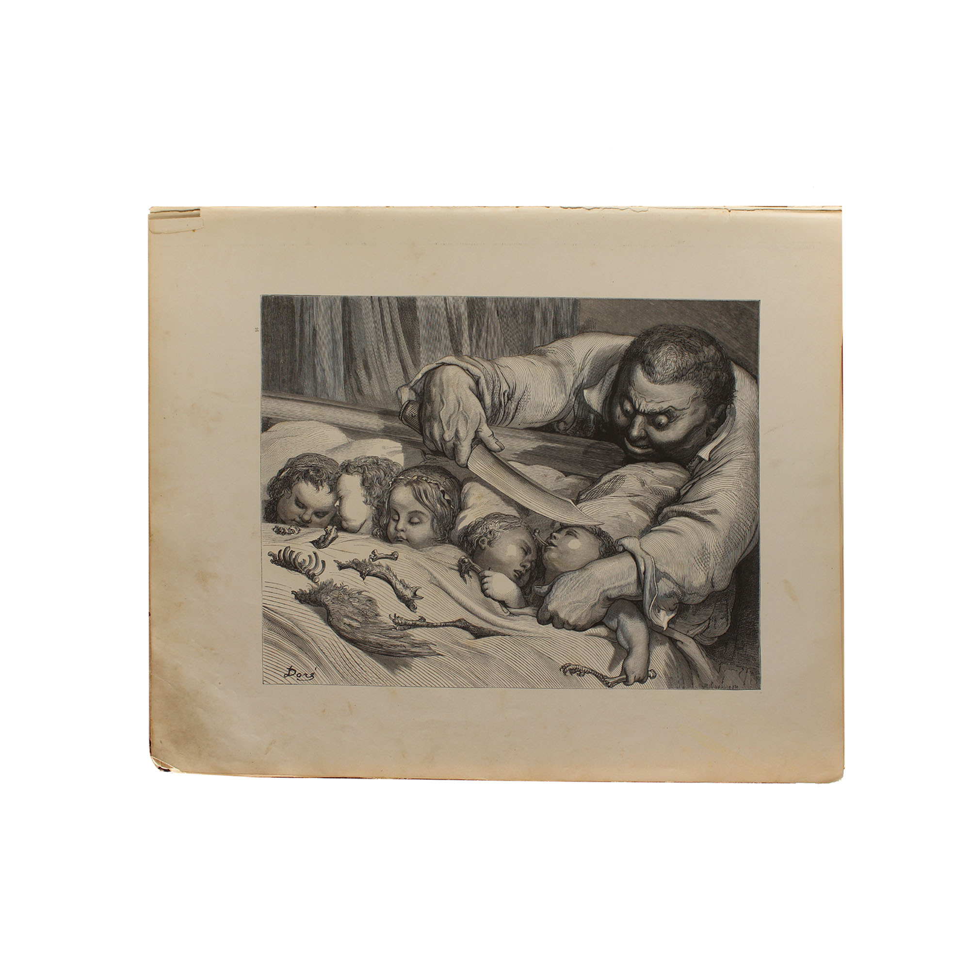 Гравюра Г. Доре из оригинального издания 1864 года. "Сказки матушки Гусыни". Данная гравюра к сказке "Мальчик с пальчик"