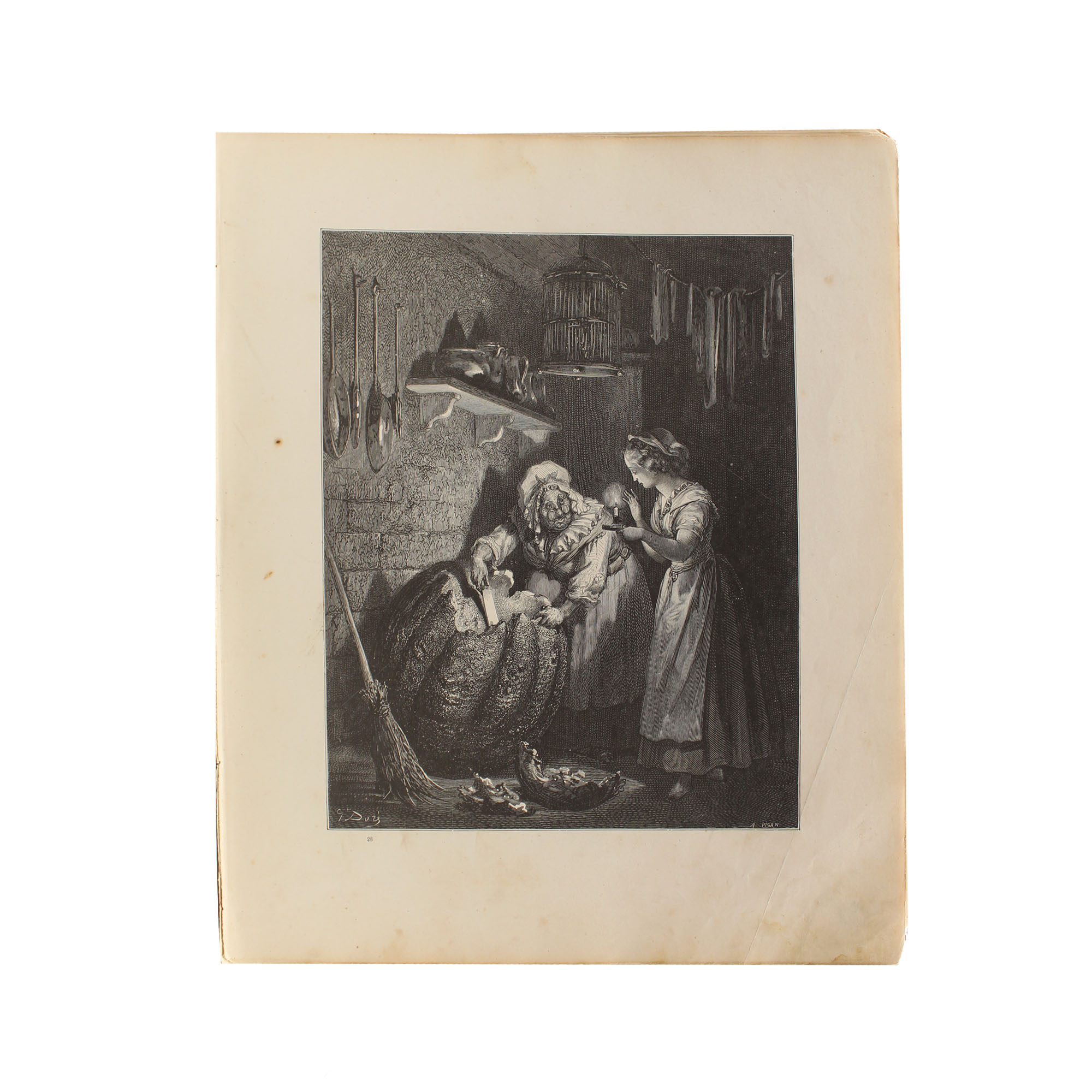 Гравюра Г. Доре из оригинального издания 1864 года. "Сказки матушки Гусыни". Данная гравюра к сказке "Золушка"
