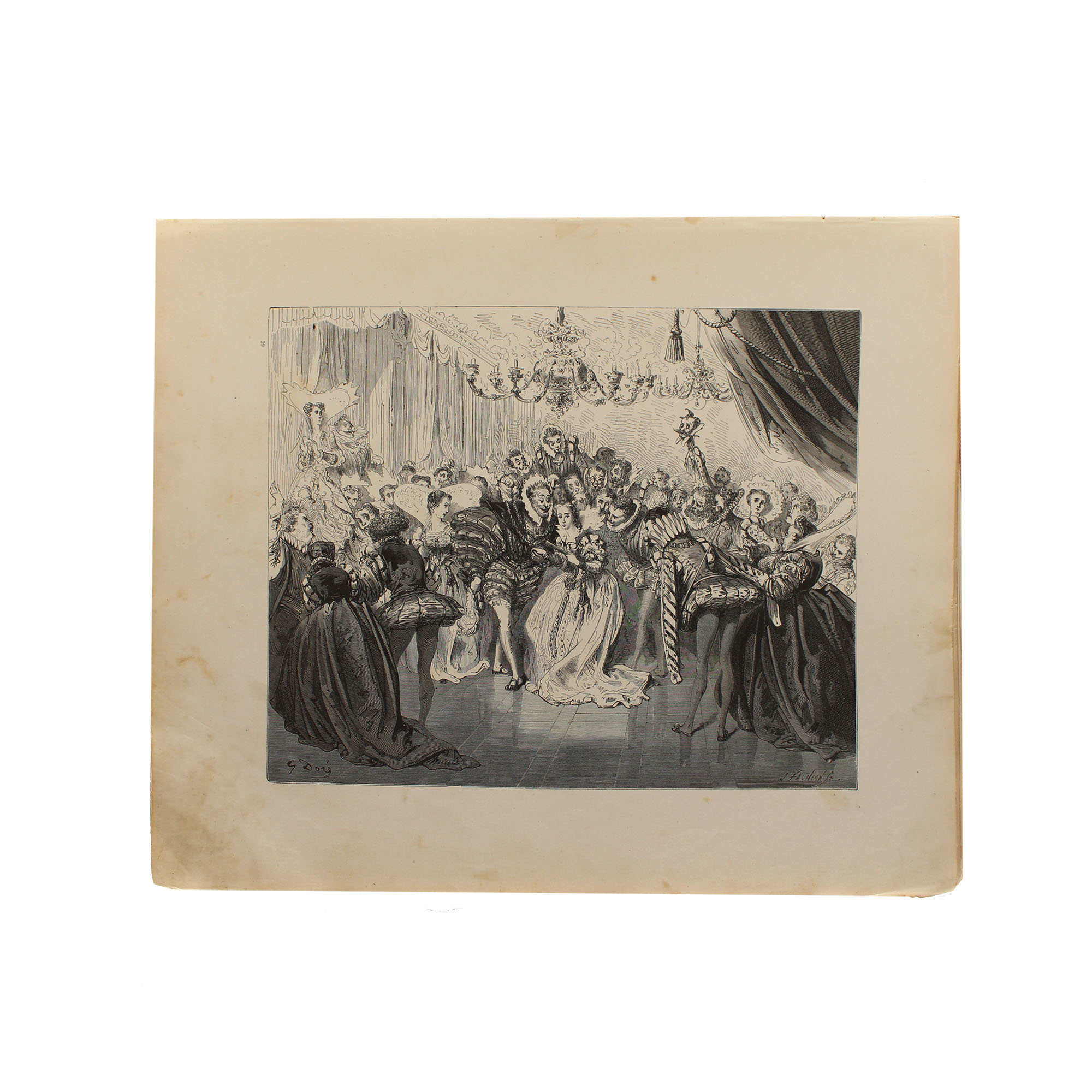 Гравюра Г. Доре из оригинального издания 1864 года. "Сказки матушки Гусыни". Данная гравюра к сказке "Золушка"