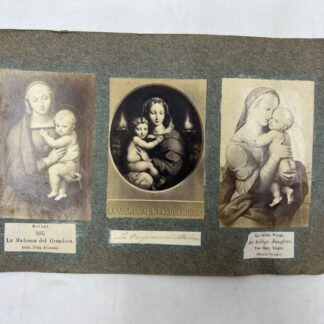 Лист с иллюстрациями. Работы Рафаэля. Из разных изданий. Наклеены с двух сторон. Конец 19го века. 23х14 см  П3087