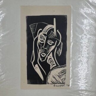 Смирнов Алексей Глебович. Портрет. 1958
Смирнов Алексей Глебович (1937 – 2009).
Портрет. 1958. 29х20 см
Бумага, линогравюра. 13,5х8 см (лист).
В правом нижнем углу подпись автора и год.