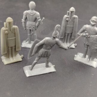 Пластиковые солдатики серые  часть набора «Ледовое побоище», 1970-80е годы 5,6 см