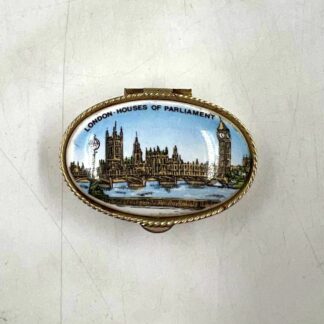 Винтажная мини-шкатулка (таблетница) «London - Houses of Parliament», сувенирная. 5х3,5см