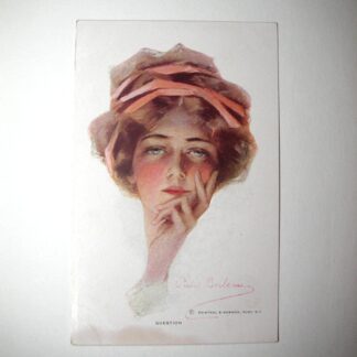 Антикварная почтовая открытка "Question" (Вопрос), художник Филип Буало (Philip Boileau), США, 1907–1910 гг. 14х9см