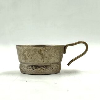 Подстаканник винтажный низкий «Узоры», мельхиор МНЦ, 10х4,5см