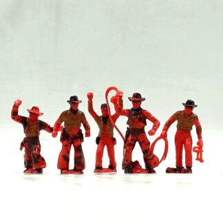 Набор винтажных солдатиков «Ковбои», 5 шт., ДЗИ / Marx Toys, СССР, 6см