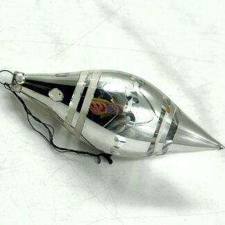 Винтажная елочная игрушка «Сосулька с узором», стекло, СССР, 1960–1970-е гг., 10,5х4см