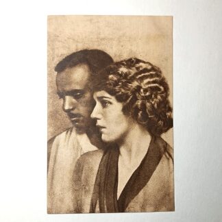 Антикварная открытка «Мери Пикфорд и Дуглас Фербенкс», 1920-е гг. 14х9см